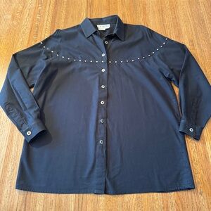 VTG 90s Together! Black Studded Western Shirt
- 100% Cotton - Missy M